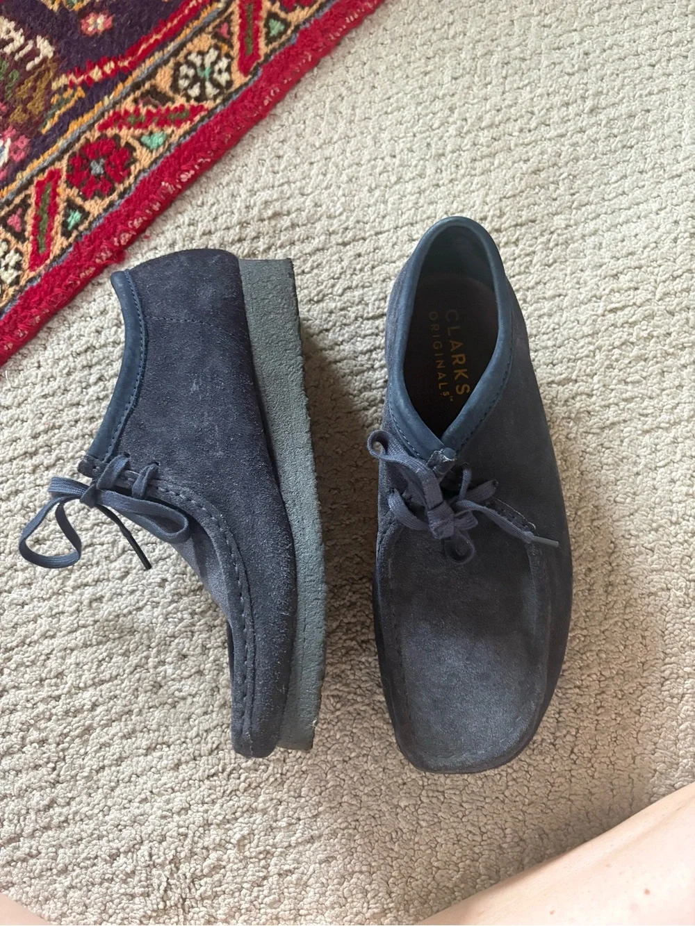 Men’s Navy Suede Wallabee Casual Shoes